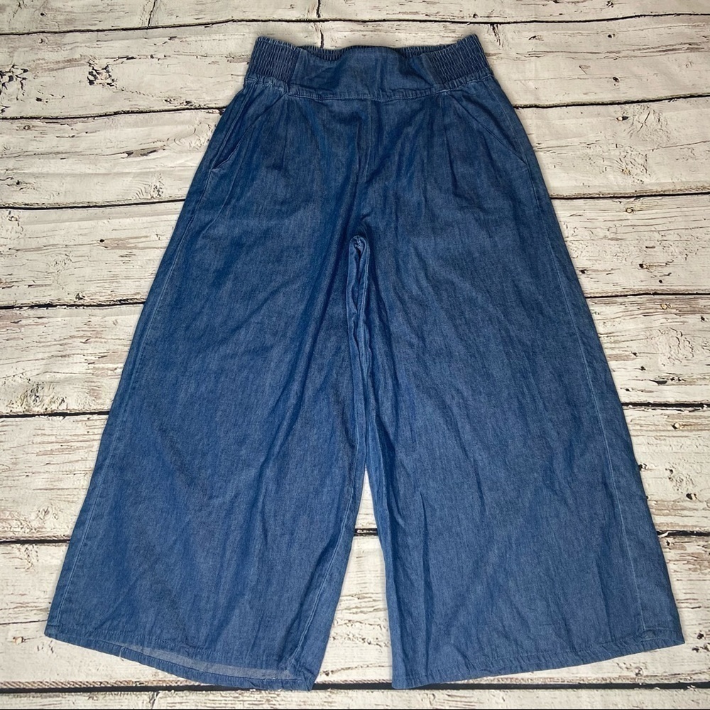 NWT RD Style Wide Leg Chambray Pants Size XS - Picture 1 of 10